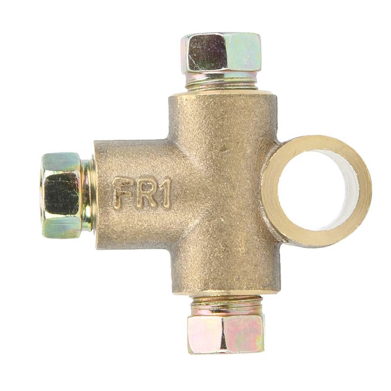 Aramox Inverted Female Tee, 3 Way T-Shape Brake Tee With 3 Male Nuts Short Union M10 3/16in Pipe 10mm - Image 1